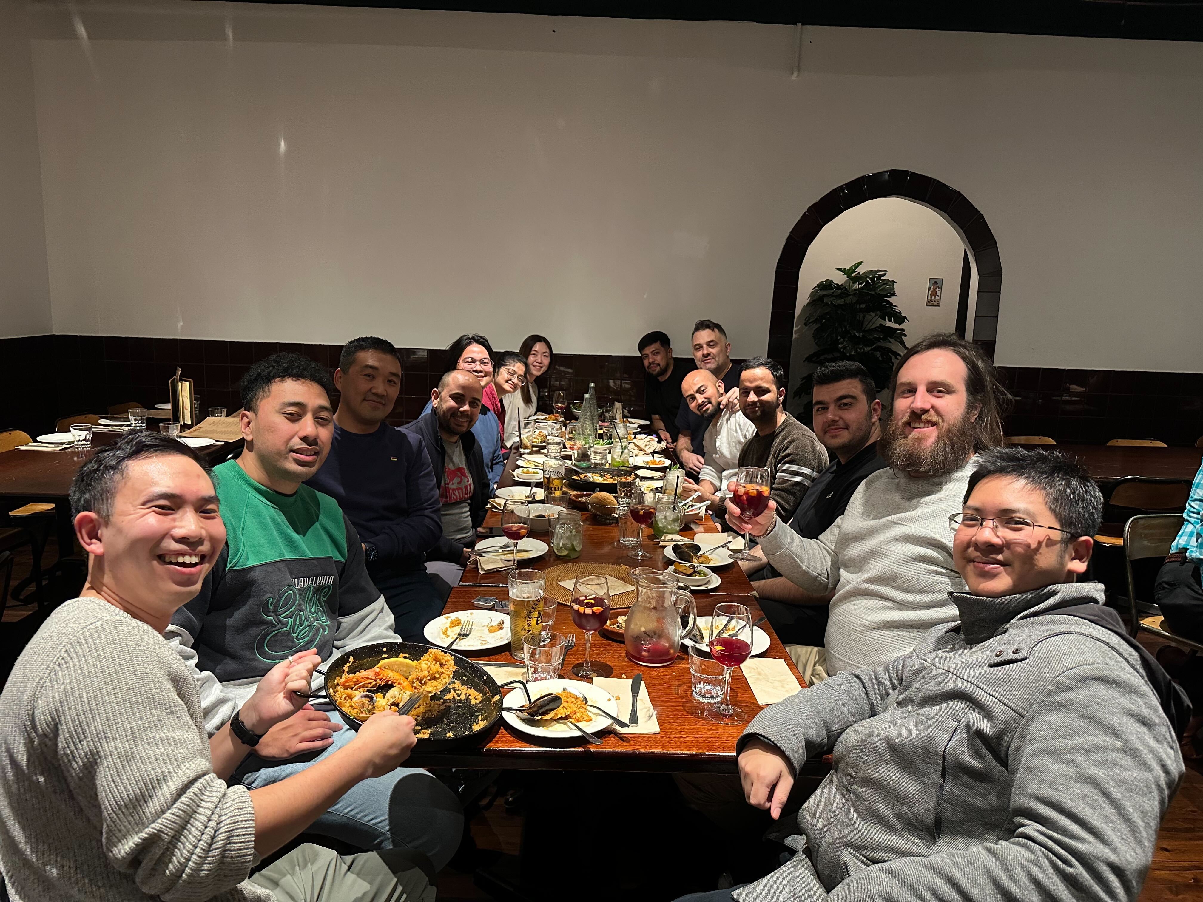 Sentia team dinner celebration