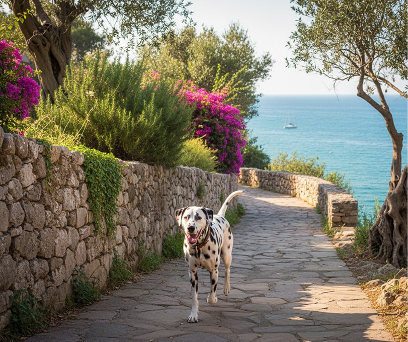 Dalmatian dog, native to Croatia